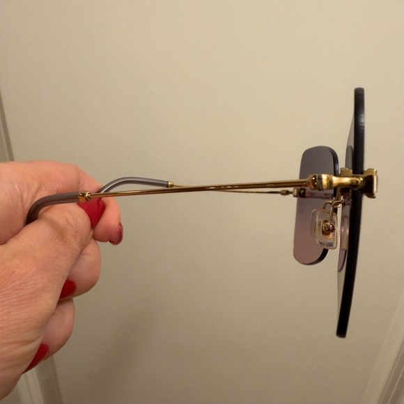 Miu Miu Gold Gradient Sunglasses with Pink Lenses - Picture 9 of 11